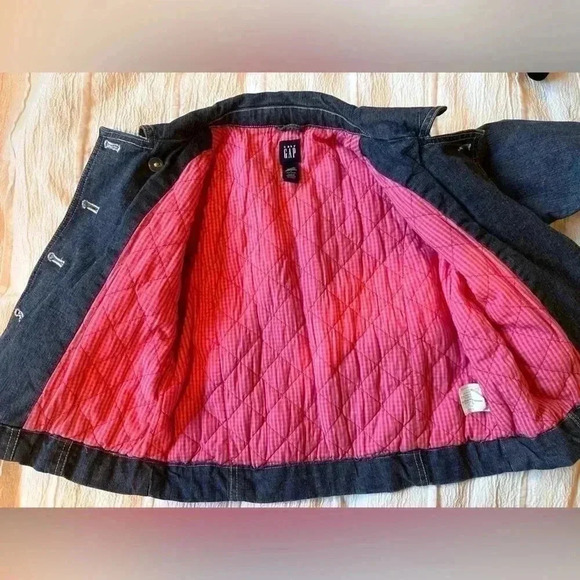 GAP denim - lined - double breasted jean jacket. Size 4 - Picture 5 of 5